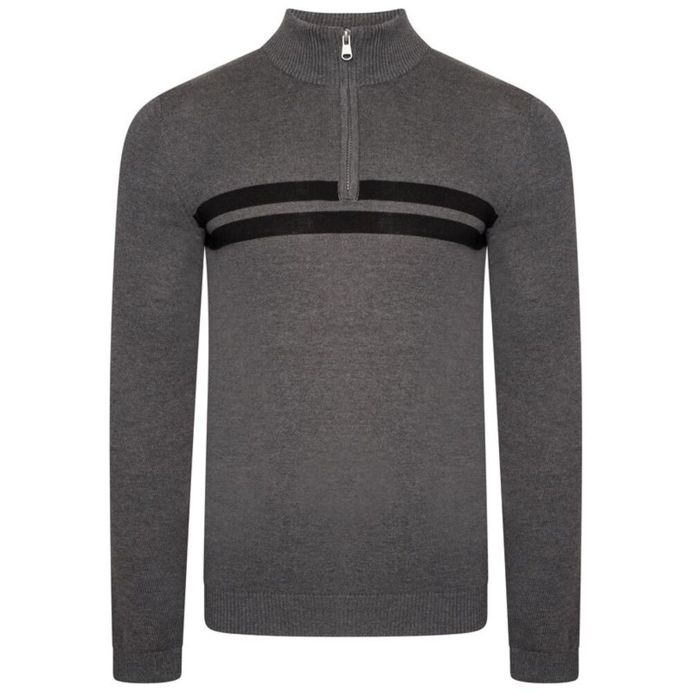 Dare 2B Mens Unite Us Knitted Half Zip Sweatshirt / Charcoal Grey/Black